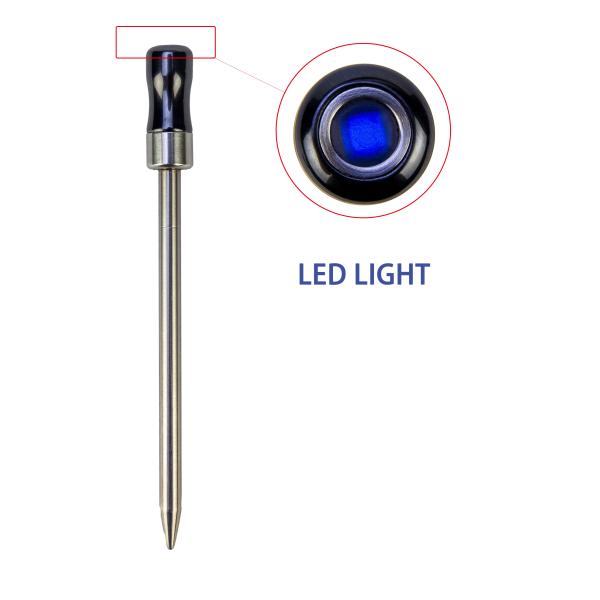 Numérique BLE Bluetooth sans fil à double aiguille Thermomètre à viande 50m APP Thermomètre de surveillance Smart Alarm Grill Thermomètre