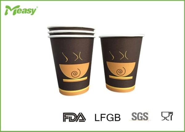 Disposable Food Grade Coffee Paper Cups For Hot / Cold Beverage Drink  , 12 Oz