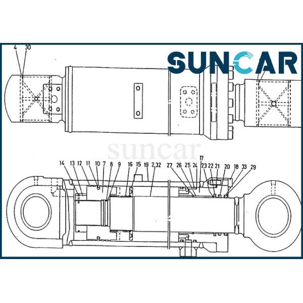 2438U587R110 Boom Seal Repair Kit Excavator Sealing Kit For K909-A Kobelco Cylinder Assy