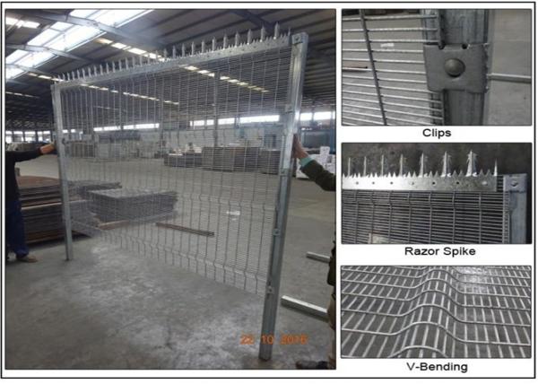 Securifor 358 wholesale barbed wire on top for Ultra 358 mesh security fencing(China manufacture)