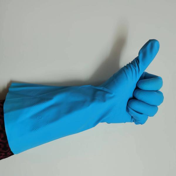 Industrial Gloves Blue Nitrile Waterproof 8 Mil Nitrile Gloves Chemical Protection