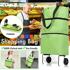Laundry Utility Big Capacity Grocery Shopping Cart Lightweight Folding Waterproof Insulated Shopping Trolley
