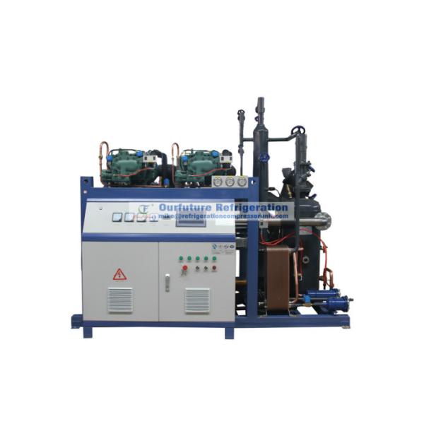 Unidad del compresor de la refrigeración con el compresor de Bitzer para el congelador de ráfaga de las aves de corral, refrigerante R404a