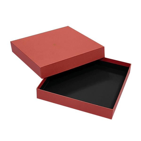 Custom Red Lid And Base Shoulder Neck Box T Shirt Clothes Scarf Packaging Clothing Luxury Rigid Box For Clothes Scarf