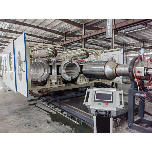 Siemens PLC Controlled Double Wall Corrugated Pipe Machine Extrusion Line For Water Supply