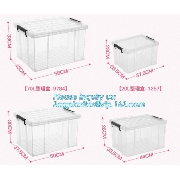 Household Multi-function Large Size Clear Plastic Storage Box Sundry Clothes Storage Box With Lid, First Aid Plastic Tra