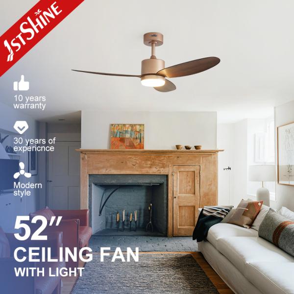 Ventilateur de plafond moderne de 52 pouces avec éclairage LED 3 couleurs et télécommande