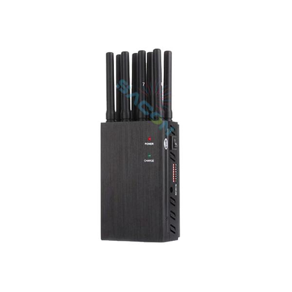 8 Bands Portable Mobile Phone Jammer with 20m Range and Adjustable Bands for GPS WiFi Blocking