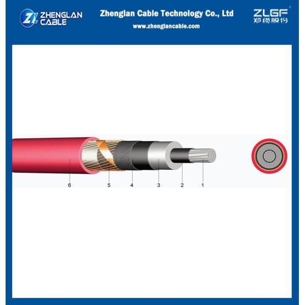 AL/SC/XLPE/SC/CWS/PVC/CTS/PVC1x240/25mm2 IEC 60502-2 8.7/15KV Copper Wire Shield + Copper Tape Shield Sheath Red Medium Voltage Power Cable