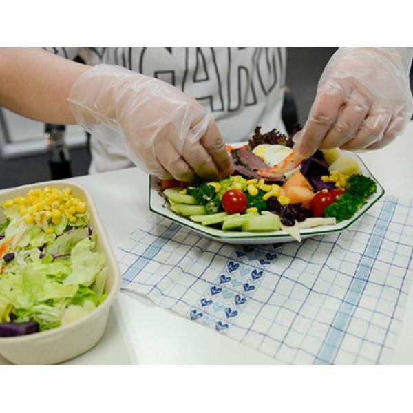 Popular Plastic Degradable Disposable Cooking Gloves Pure Color Chemical Resistance