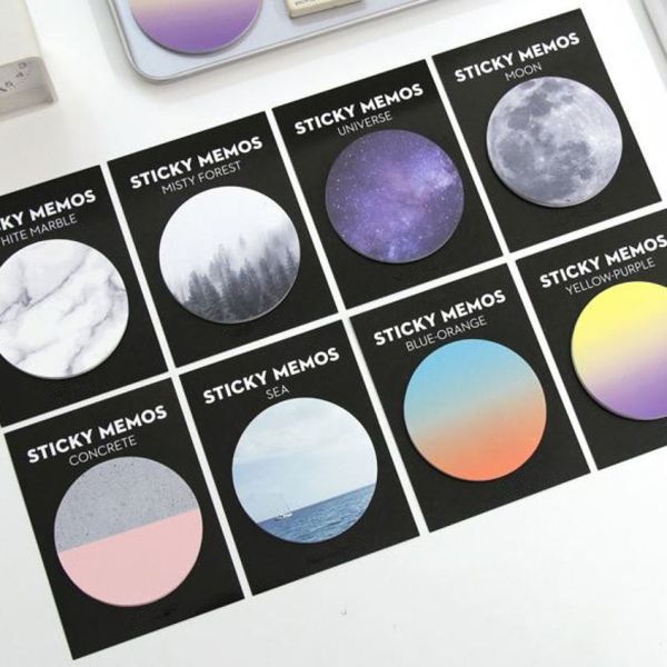 High Quality Customizable Circle Shape 3D Translucent Paper Pad Round Colorful Logo Sticky Notes