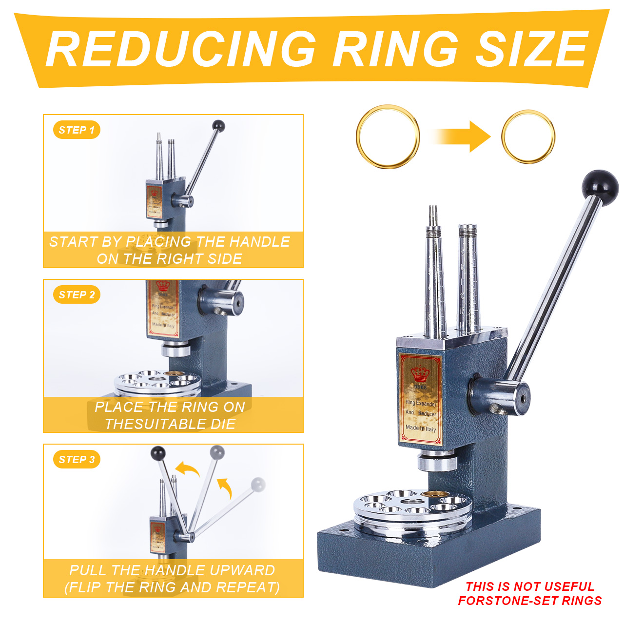 Tooltos Steel Double Handle Ring Stretcher And Reducer для изготовления и ремонта ювелирных изделий