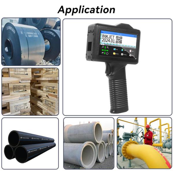 ABS / Metal Handheld Barcode Printer Portable Hand Barcode Printing Machine