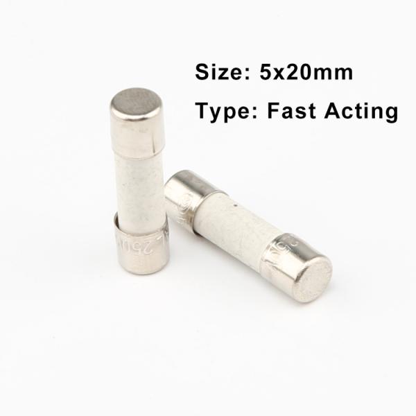 250VAC 250VDC 300VAC 300VDC 500VAC 500VDC 600VAC 700VAC 0.2A to 30A 5kA Fast Acting 5x20mm Ceramic Fuse