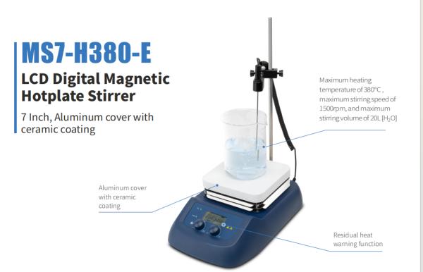 80rpm - 1500rpm Digital Hot Plate Stirrer 7 Inch LCD Heated Magnetic Stirrer