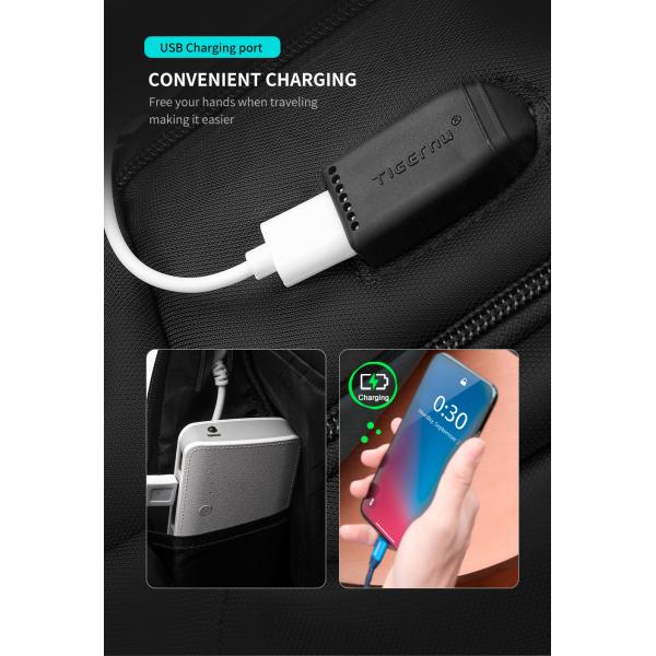 T-B3105 4A Expandable Men Outdoor Business Travel Backpacks Carry On With Usb Anti Theft