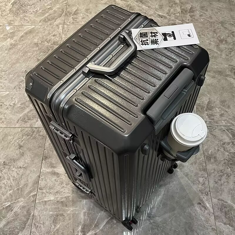 PC Fabric Aluminum Frame Suitcase  Business Travel  Luggage With Tsa Locks Built In