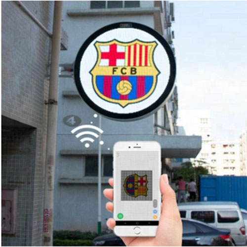 High brightness of 4500nits Double Sides P4.68 Outdoor Round Logo Sign