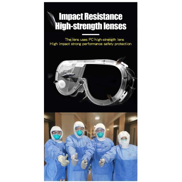 Protective Medical Disposable Products Anti Fog Safety Glasses Clear Color