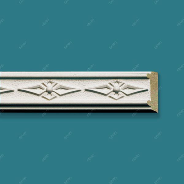 GB-82012 Hot-Sale Urethane Polymer Carved Fireproof Door Surround Chair Rail Mouldings For Living Room