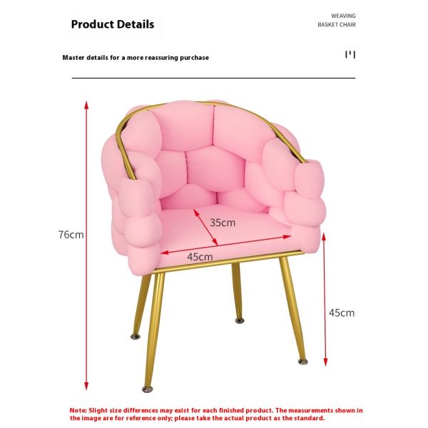 Modern Minimalist Style Single Dressing Lounge Chair for Living Room and Bedroom Accent Furniture Sofa