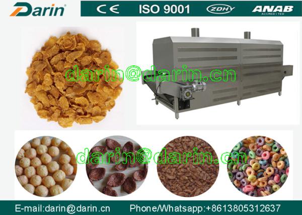 Linha de produção de aço inoxidável da extrusora do petisco para flocos do cereal/milho