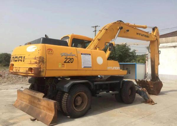 Peso original 21800kg de Hyundai 220 da máquina escavadora da roda de mão de Coreia segunda