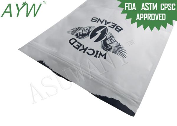 Standing Up Coffee Tea Bags Reclosable k Plastic Laminated For Black Coffee Bean
