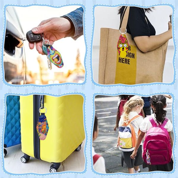 Double Sided Printing Diamond Shape Sublimation Leather Keychain Blanks Personalised Leather Keyring