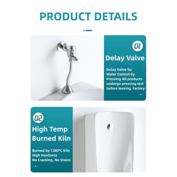 Watermark Wall Hung Urinal Automatic Vertical Induction Sensor Flushing