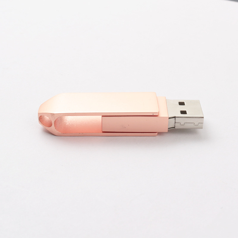 Розовый цвет металла золота USB извива 360 градусов управляет загружать данные свободные
