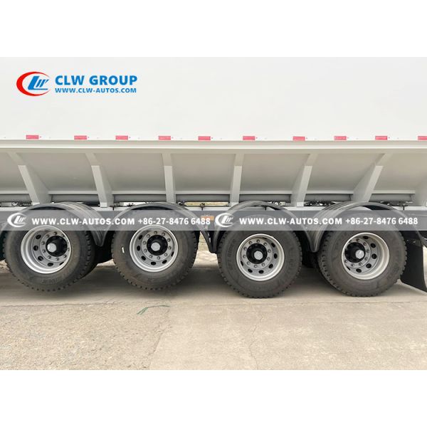 4-Axle Bulk Feed Semi Trailer with High Payload Capacity and Automated Unloading System for Efficient Feed Transport