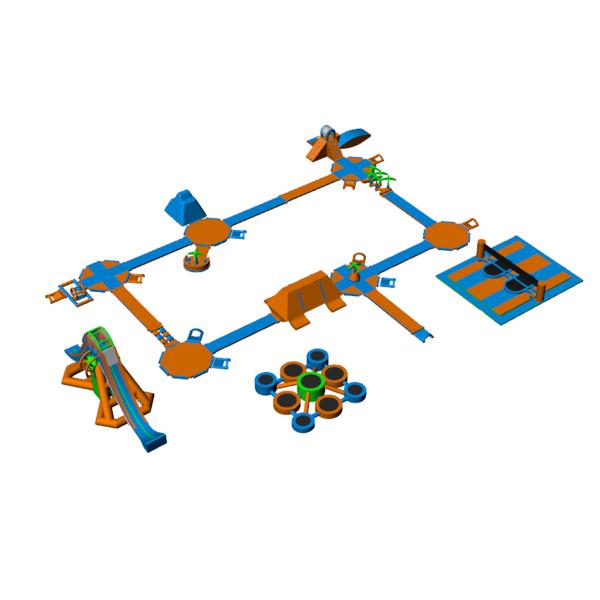 Giant Inflatable Aqua Park OEM Service Available 98*51m Wear Resistant