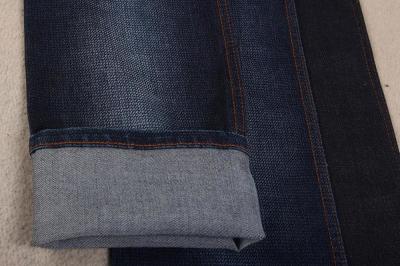 tela elástico gravada índigo da sarja de Nimes do Slub do Spandex do algodão de 9,4 onças