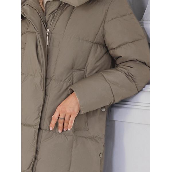 Washable Ankle Length Down Coat Duvet Extra Long Puffer Coat Womens