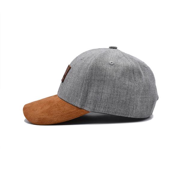Suede 6 Panel Baseball Cap With Color Matching Stitching And Reinforced Seams