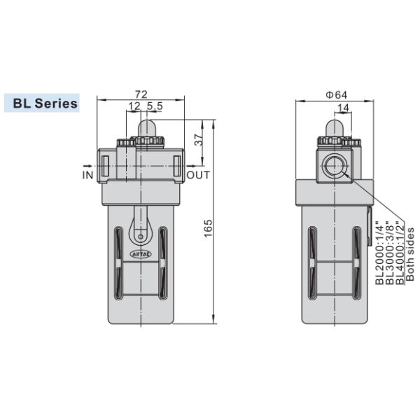 Тип пневматический смазчик AL1500 AL2000 BL2000 BL3000 BL4000 Airtac воздуха
