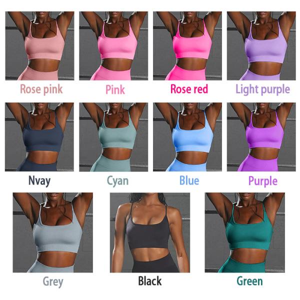 Women's Adjustable Strap Yoga Sports Bra Activewear Seamless Workout Fitness Tops
