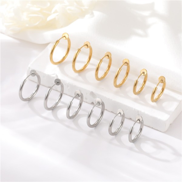 Wholesale Fashion Gold Plated Stainless Steel Spring Ear Clips No Piercings Required Premium Look Suitable for Both Men Women