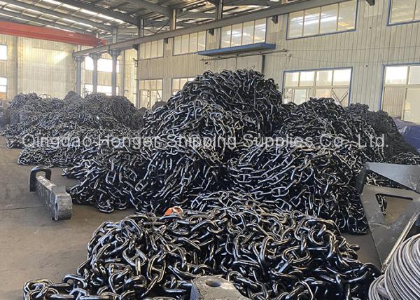 Corrente de âncora pintada preta Marine Anchor Chain da relação do parafuso prisioneiro
