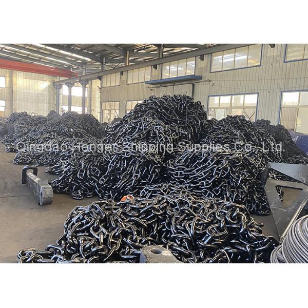 Черная покрашенная анкерная цепь анкерной цепи связи стержня морская