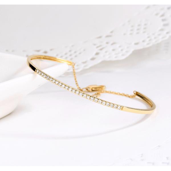 ПРОТИВ серии цвета контраста цепи расширения Bangle 0.23ct диаманта золота ясности 18K