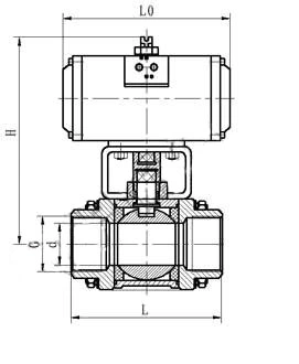 Нержавеющая сталь фиксированный пневматический шаровой клапан DN15 - DN50
