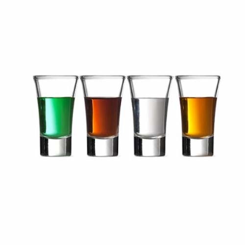 Logo Printed Clear Unique Shot Glasses With Color Decal