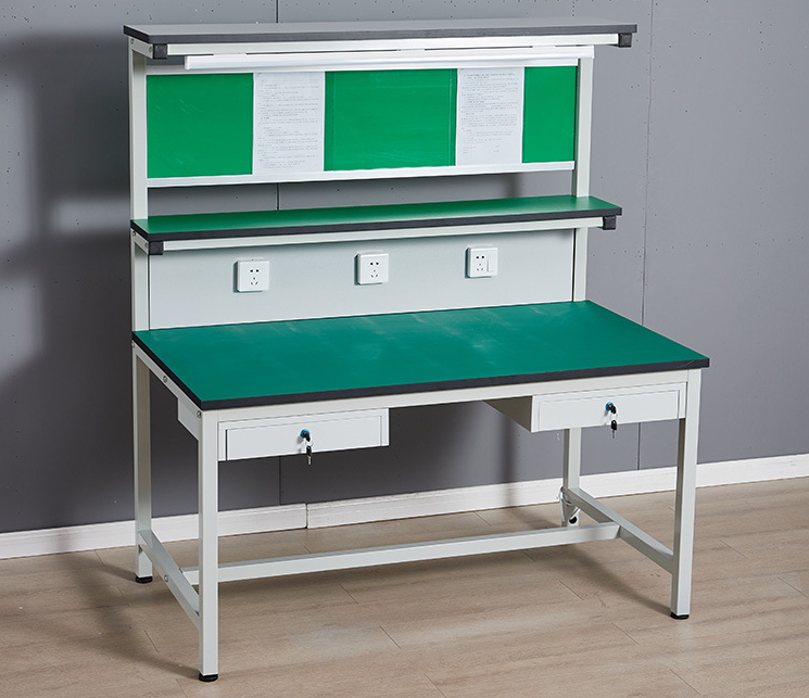 2 Tier Anti Static Workbench Heavy Duty Assembly Workbench Corrosion Proof With Drawers