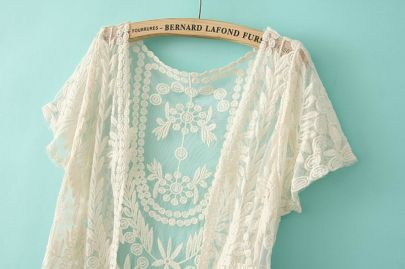 Outwear Cardigan Women Hallow Out Long Sleeve Single-breasted Button Knitted Sweater Crochet Blouse Tops