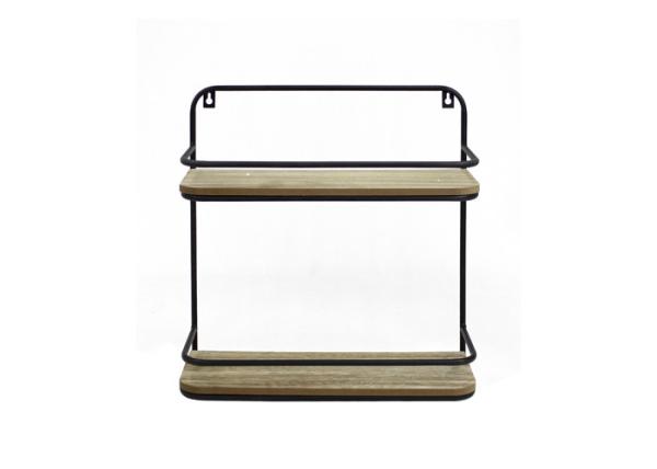 BSCI Iron Frame 38cm Height 2 Tier Wall Mount Rack Shelf