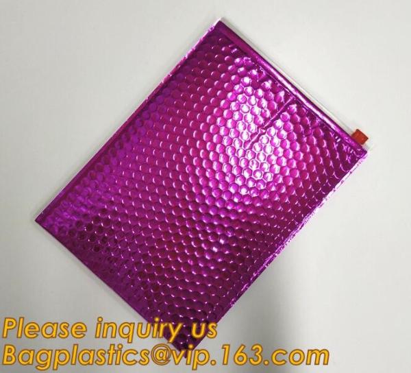Poly Bubble Mailer with Zip on Top Glitter Make Up Bags,Metallic Glossier Pink Cosmetic Packing k Bubble Pouch Sli