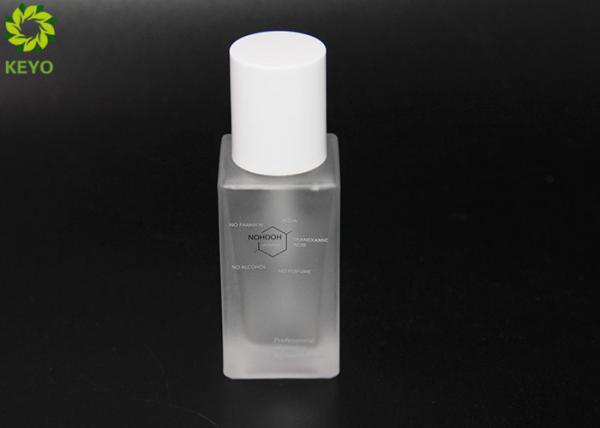Luxury Moisturizer Glass Bottle 1 OZ 30ml With Round White Press Pump Cap
