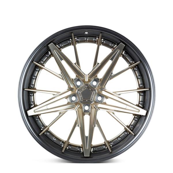 Customized 2 piece super deep dish concave brushed bronze polished wheel rim for sale
